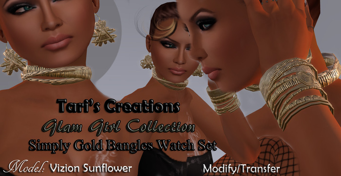 Tari'sCreations-GlamGirl-Simply Gold BanglesWatch Set Box