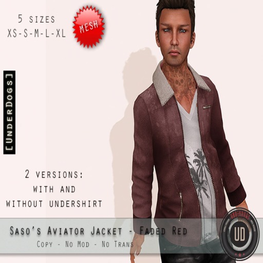 [UD] - Saso's Aviator Jacket - Faded Red - Mesh (Bag)