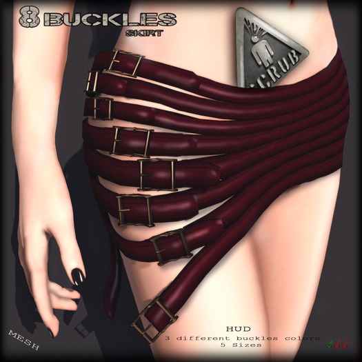 ...::: Scrub :::... 8 Buckles Skirt Black