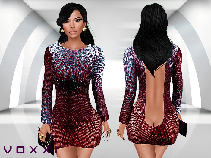 .::voxxi::. [Bite] Open Back Mini Dress Glitters