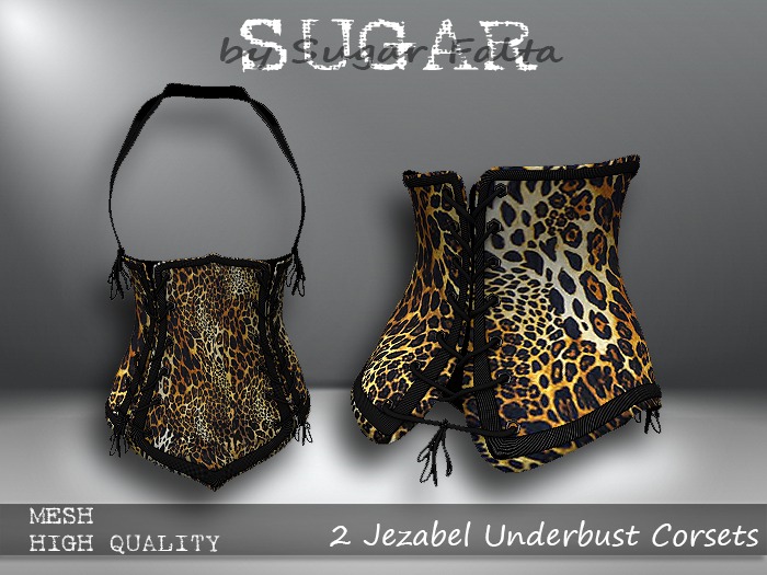 SUGAR Jezabel Underbust Corset - CHEETAH Boxed