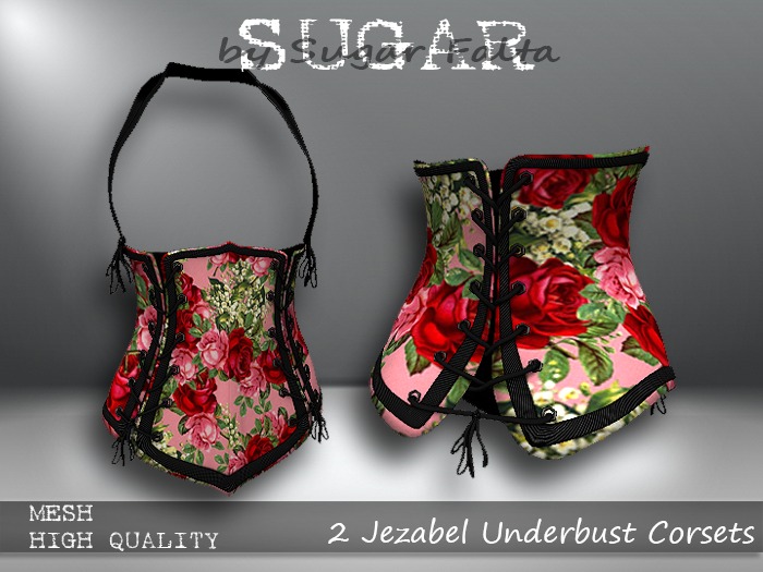 SUGAR Jezabel Underbust Corset - RETRO ROSE Boxed