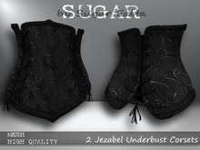 SUGAR Jezabel Underbust Corset - LEATHER PETAL Boxed