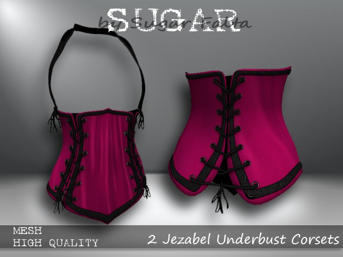 SUGAR Jezabel Underbust Corset - PINK SATIN Boxed