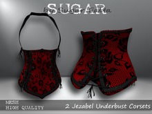 SUGAR Jezabel Underbust Corset - RED FISHNET Boxed