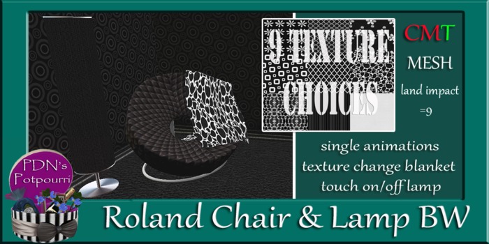 PDN: Roland Chair and Lamp BW boxed