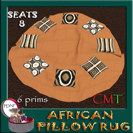 PDN: AFRICAN PILLOW RUG ROUND BOXED