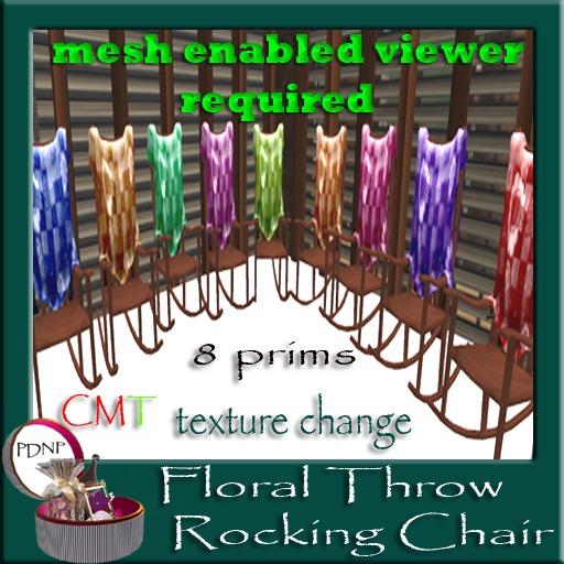 PDN: FLORAL ROCKING CHAIR **MESH** BOXED