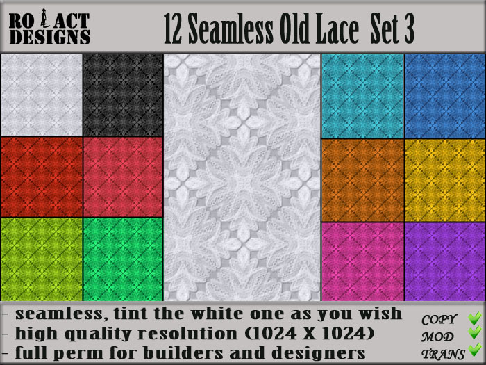 Ro!Act Designs 12 Seamless Old Lace Set 3