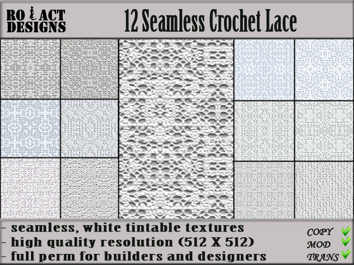 Ro!Act Designs 12 Seamless Crochet Lace