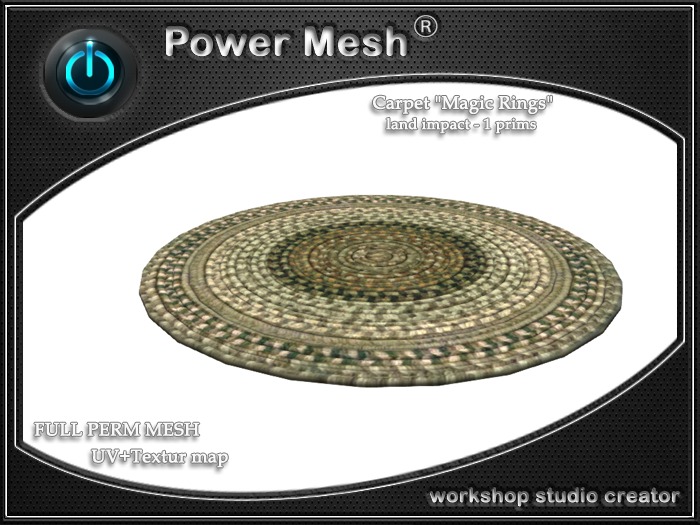 - { POWER MESH } - Full Perm Carpet "Magic Rings"