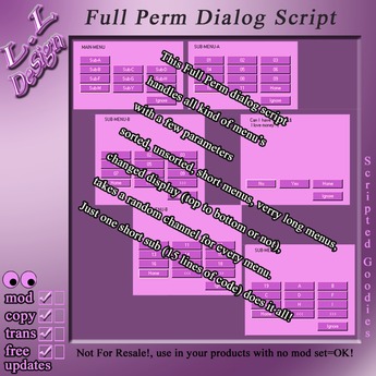 Second Life Marketplace - Ultimate Menu (Full Perm Menu LLDialog Script)