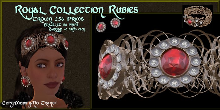 Royal Crown Collection - Rubies & Diamond Set Boxed