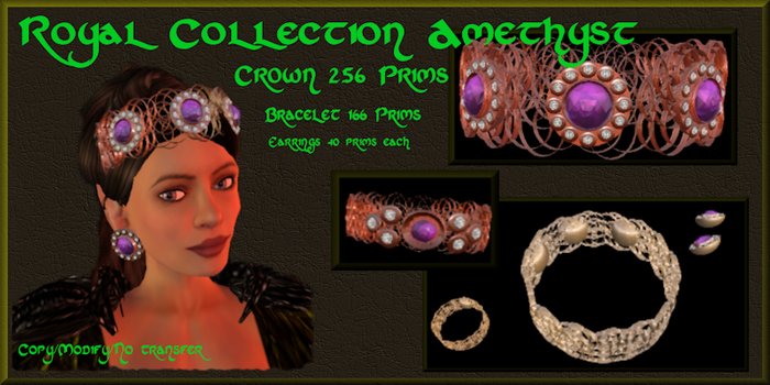 Royal Crown Collection - Amethysts & Diamond Set Boxed