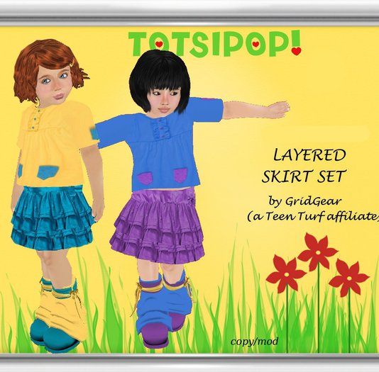TOTSIPOP! Layered Skirt Mesh Clothing Set