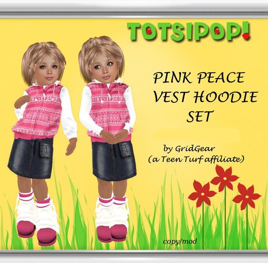 TOTSIPOP! Peace Hoodie Mesh Clothing Set