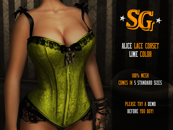 *SG* Alice Lace Corset - Lime