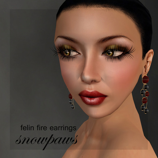 Snowpaws - Felin Fire Earrings