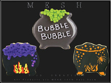 T-3D Creation [ Halloween Cookie Cauldron ] MICRO MESH - Full Perm -