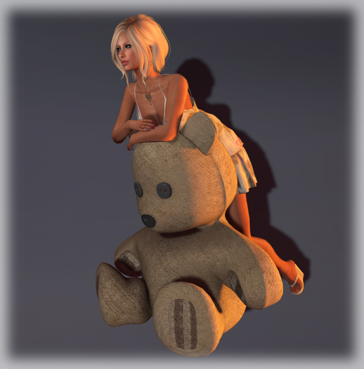 Sit with Burlap Teddy Bear [boxed]