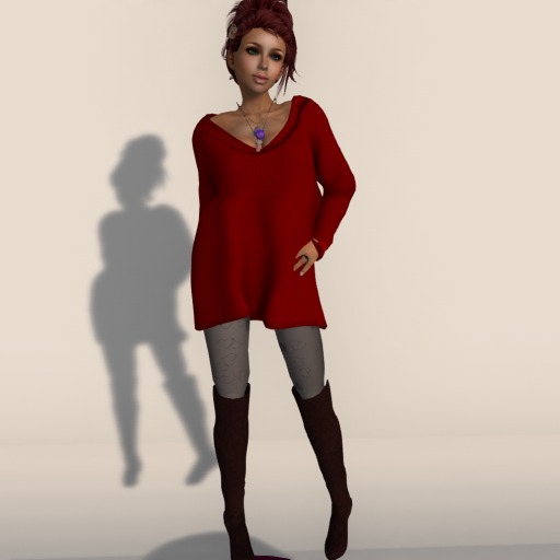 Fuzzy sweater and boots