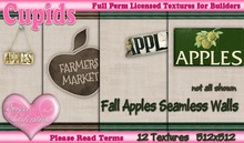 *Cupids Textures * 12 FALL APPLES WALLS seamless