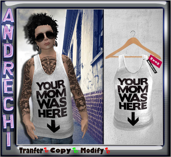 "=AnDreChi="  Mesh tank Top MOM WHITE