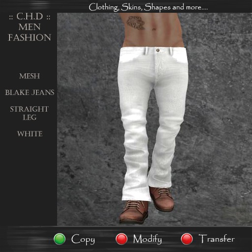 ::[>C.H.D.<]:: Men_MESH_Blake_Jeans_White (Straight Leg)