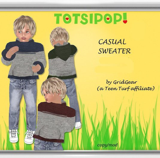 TOTSIPOP! Wool Sweater Child Mesh Clothing Set