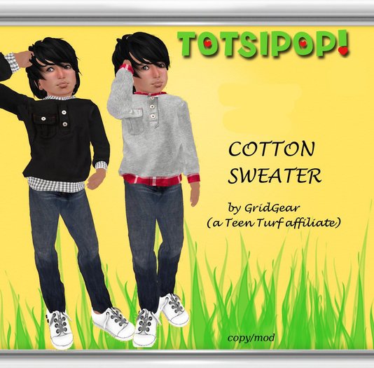 TOTSIPOP! Cotton Sweater Child Mesh Clothing Set