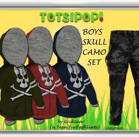 TOTSIPOP! Skull Hoodie Child Mesh Clothing Set