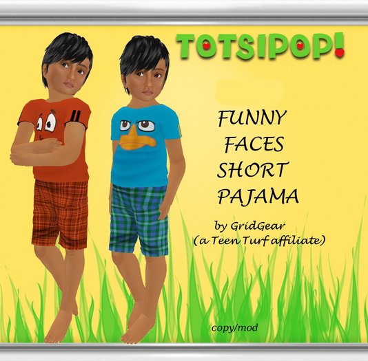 TOTSIPOP! Funny Faces Child Mesh Clothing Set