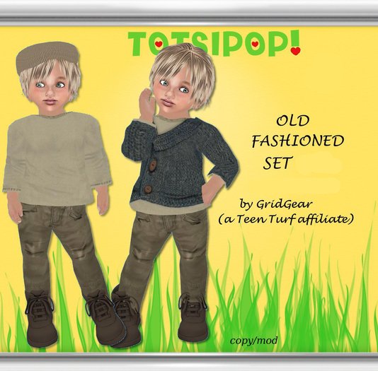 TOTSIPOP! Old Fashioned Sweater Child Mesh Clothing Set