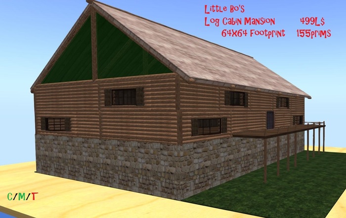 Log Cabin Mansion REZ Box (155 prims)