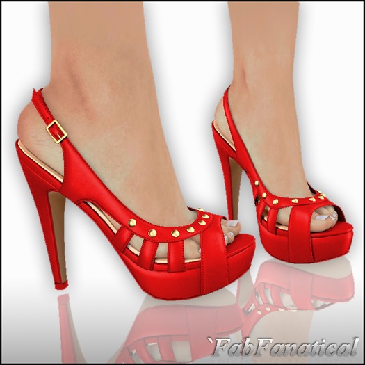 `FabFanatical  ~Mesh Sandals Red