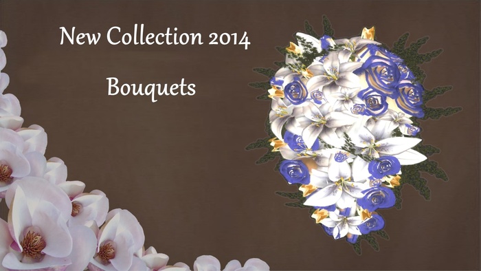 BOUQUET WEDDING WONDER  ROSES BLUE MOTTLED