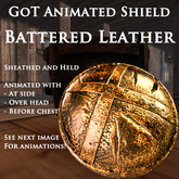 Goat On a Trampoline -GOT- Animated Shield, LEATHER