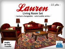 ON SALE - Lauren Living Room Set - texture changeable, loveseat, armchair, victorian