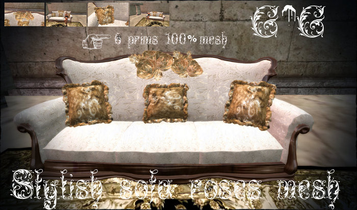 G^G Stylish sofa roses mesh