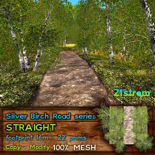 21strom SILVER BIRCH [STRAIGHT] mesh landscape, copy+mod