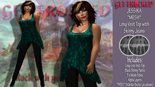 ILONA - *mesh* Bow Top & Jeans BLUE