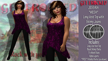 ILONA - *mesh* Bow Top & Jeans BLUE