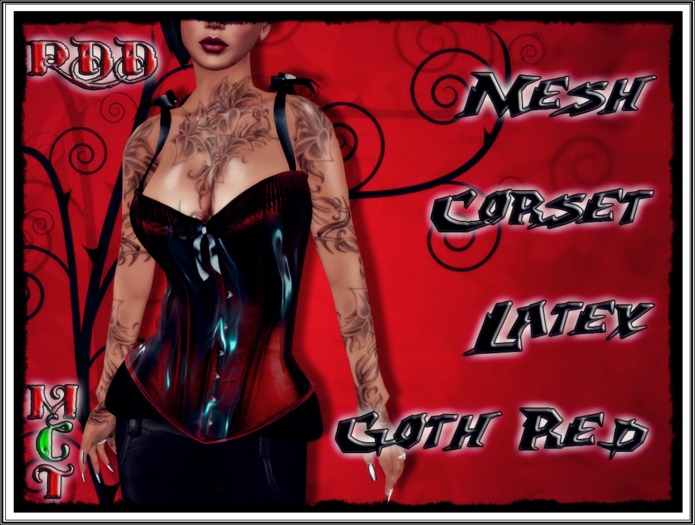 Mesh Corset Latex Goth Red