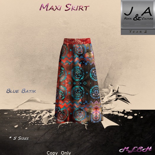 Maxi Skirt Blue Batik