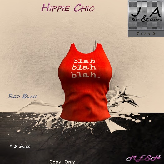Tee Hippie Chic Red Blah