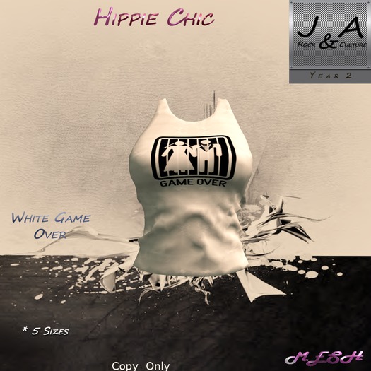 Tee Hippie Chic White Game Over