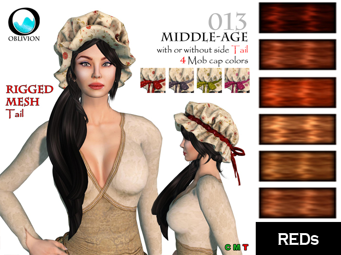 [ Oblivion ] Middle-age 013 / Reds - Medieval Hair Style