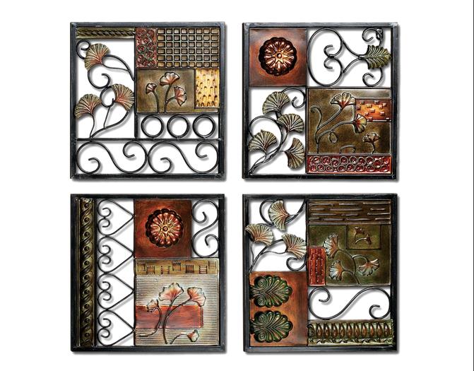 Four Metal Decorative Squares