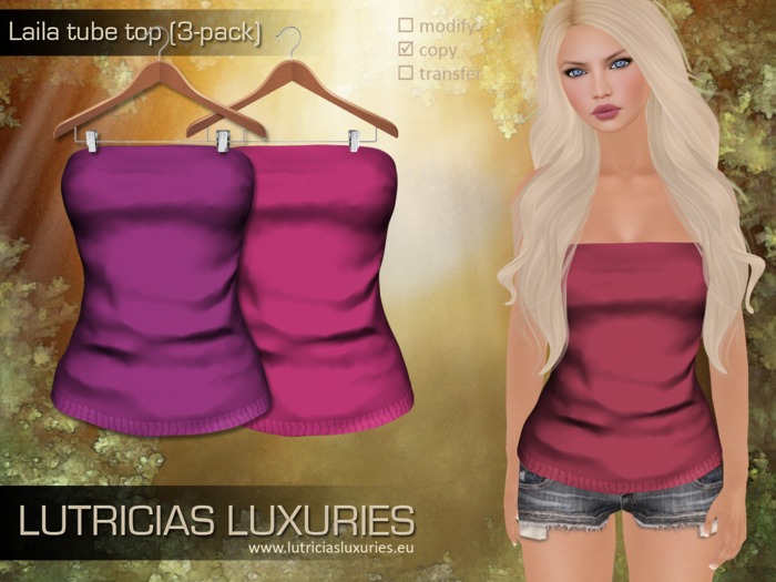 [L] Laila tube top Raspberry tones 3-pack