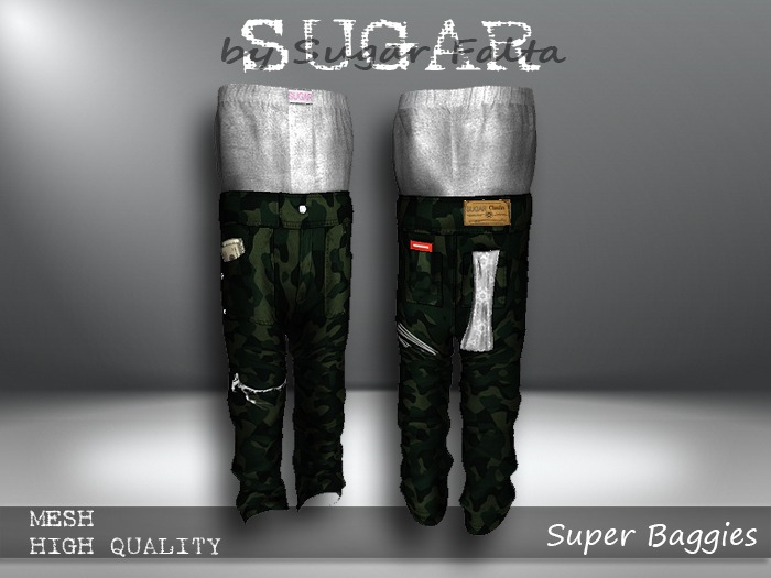 SUGAR Female Super Baggies 9 GREEN CAMO Boxed